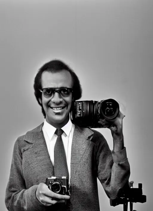 Image similar to a man in the 1 9 7 0 s holding a camera