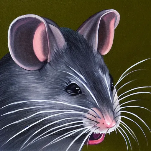 Prompt: a painting of a rat