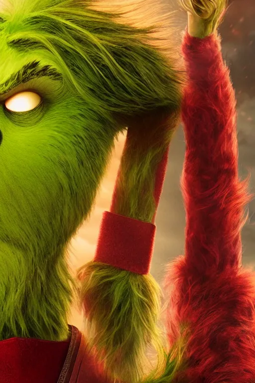 Image similar to The Grinch that stole Ironman's armor, Ironman Grinch, 4k