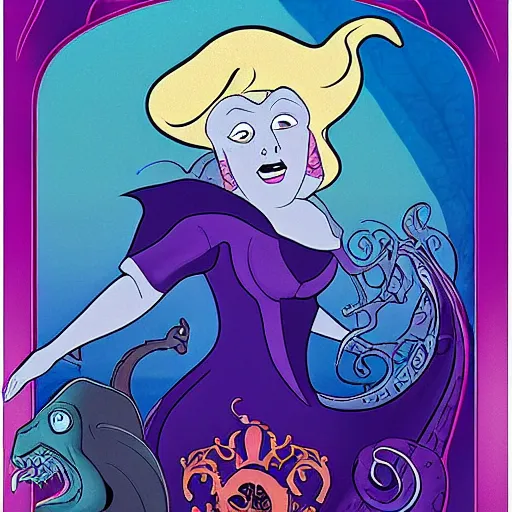 Prompt: ursula the sea witch, ( boris johnson ), by glen keane, disney, cephalopod