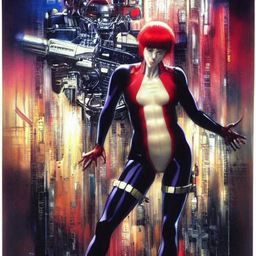 Prompt: ghost in the shell, by noriyoshi ohrai