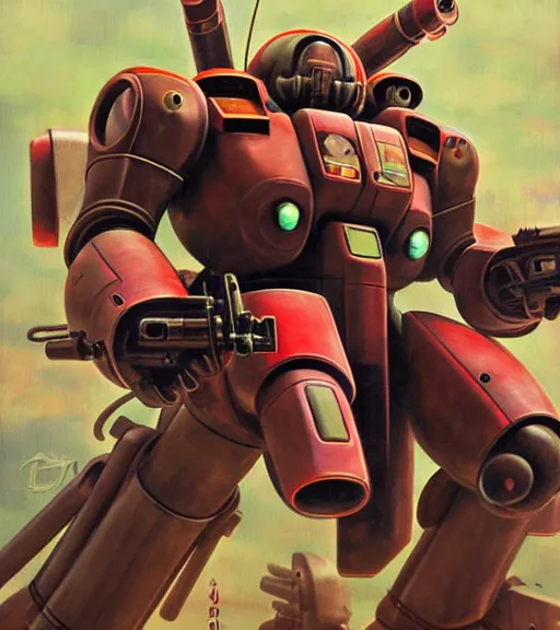 Prompt: scifi painting of zaku custom mobile suit by dariusz zawadzki, kenneth blom, mental alchemy, james jean, pablo amaringo, naudline pierre, contemporary art