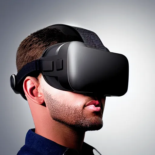 Prompt: next generation virtual reality headset, futuristic, studio photo