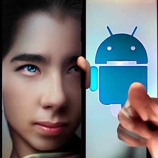 Image similar to smart face as android and human being