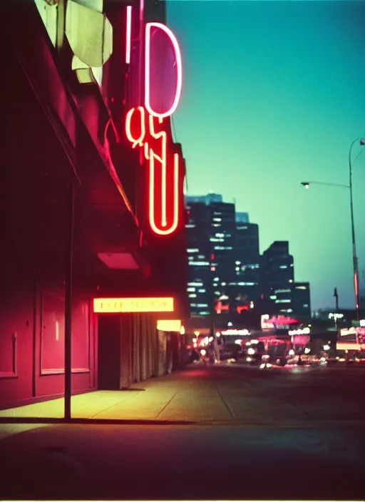 Image similar to Waiting in the car Waiting for the ride in the dark At night the city grows Look at the horizon glow Drinking in the lounge Following the neon signs Waiting for a word Looking at the milky skyline The city is my church It wraps me in its blinding twilight, cinestill 800