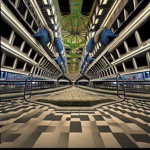 Image similar to hyperrealism photography computer simulation visualisation of parallel universe mall in surreal scene from art house movie from unreal setting by caravaggio rendered in mandelbulb 4 d