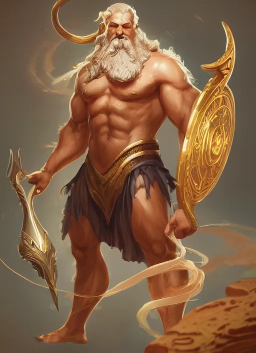 Image similar to a highly detailed illustration of zeus, intricate, elegant, highly detailed, centered, digital painting, artstation, concept art, smooth, sharp focus, league of legends concept art, wlop.