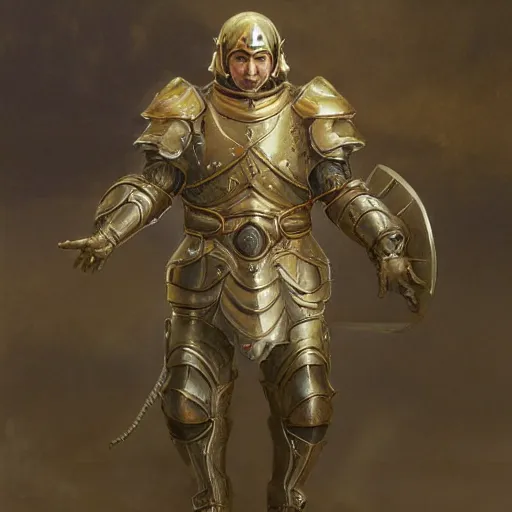 Image similar to paladin armor with cross, anthropomorphic shiba inu, shiba inu face, stuning 3 d render, masterpiece, glowing aura, by donato giancola and greg rutkowski and wayne barlow and zdzisław beksinski, realistic face