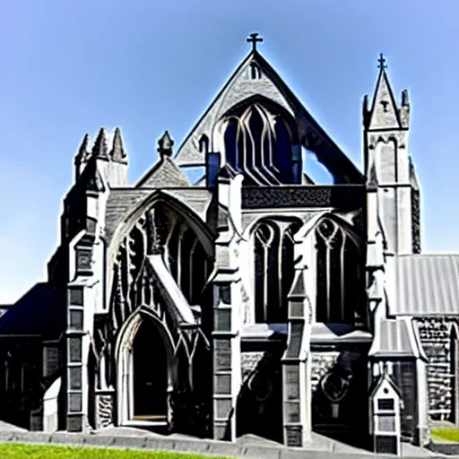 Image similar to a photograph of the christchurch cathedral in new zealand post earthquake