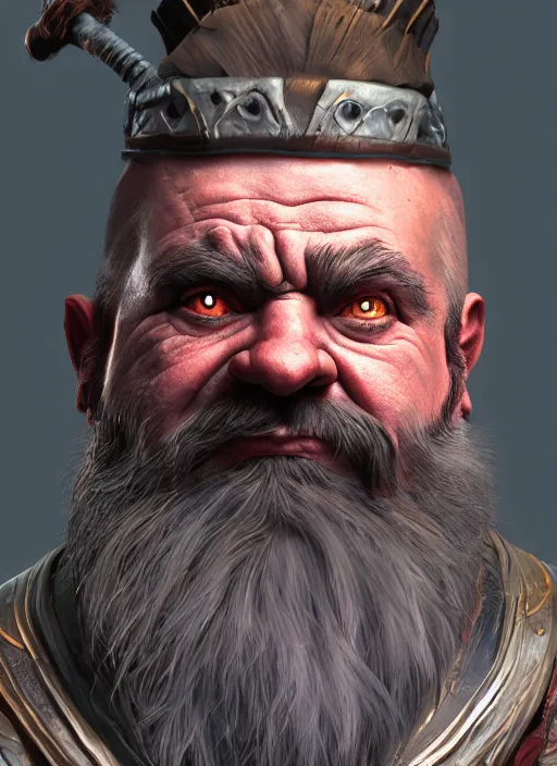 Prompt: A fantasy comic book style portrait painting of a angry dwarf warrior, unreal 5, DAZ, hyperrealistic, octane render, RPG portrait, dynamic lighting