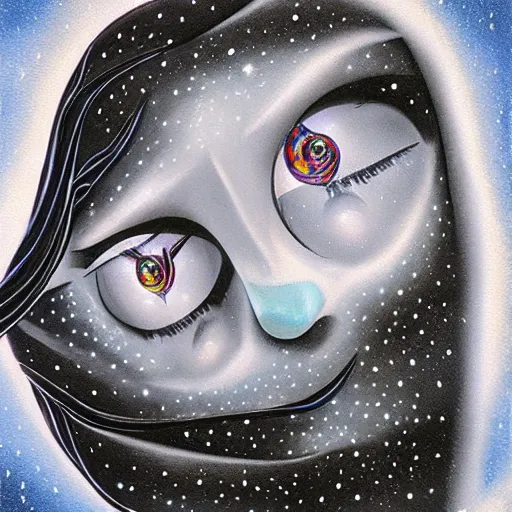 Image similar to surreal tears from the moon, art by jeff lyons and sandra pelser