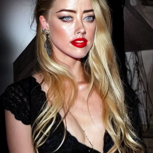 Image similar to a gourd shaped to look like the face of amber heard