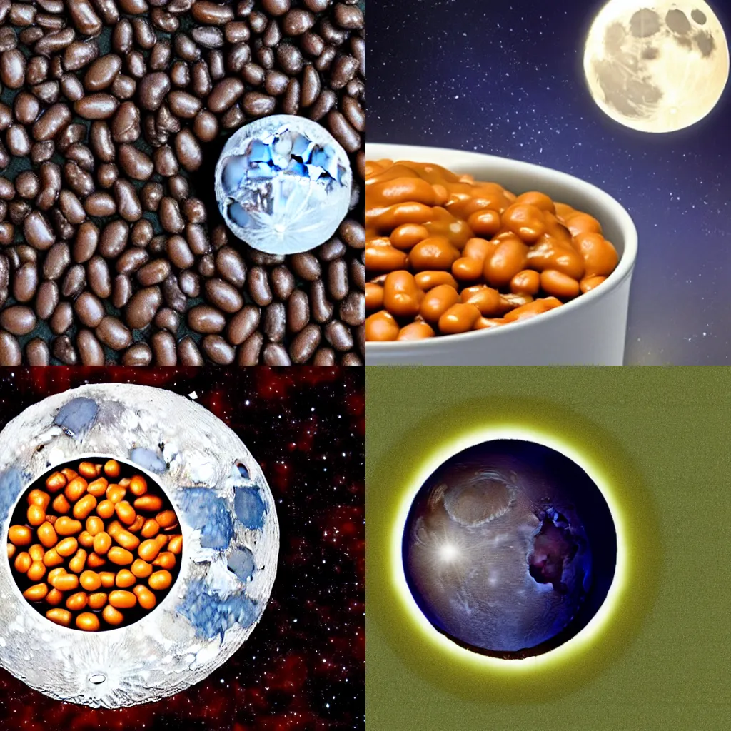 the moon is made out of baked beans Stable Diffusion OpenArt