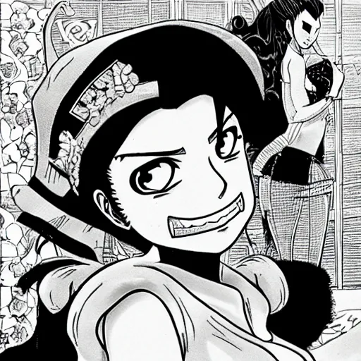 Image similar to valentina nappi in the style of eichiro ora, one piece, manga style