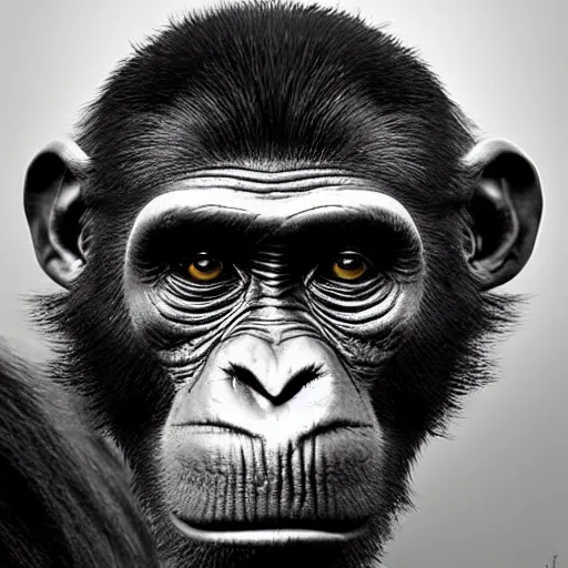 Prompt: Very funny Joe monkey Emma Watson looking like an old monkey, monkey, monkey,gorilla, chimpanzee, colorful painting on grey scale face, powerful , magic, thunders, dramatic lighting, intricate, wild, highly detailed, digital painting, artstation, concept art, smooth, sharp focus, illustration, art by artgerm and greg rutkowski and alphonse mucha, footage