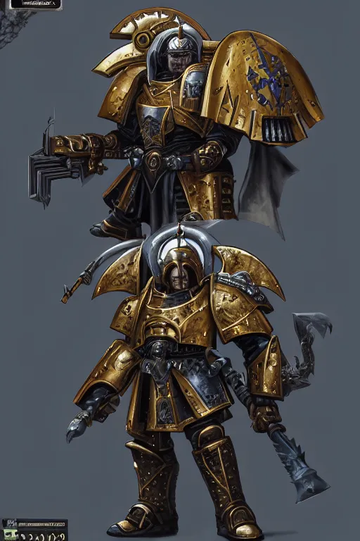 Image similar to armor portrait heros warhammer 4 0 k horus heresy fanart - the primarchs emperor by johannes helgeson animated with vfx concept artist & illustrator global illumination ray tracing hdr fanart arstation zbrush central hardmesh 8 k octane renderer comics stylized