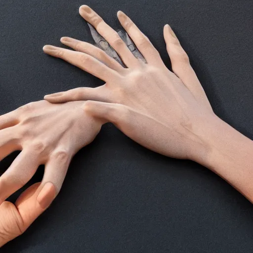 Image similar to photorealistic hands!!!!!, 4 k photorealism, by koryeba, andor kollar, pablo perdomo, serge minhulin, and anatomy for sculptors, trending on unsplash, 4 k quality, intricately defined, complexly detailed