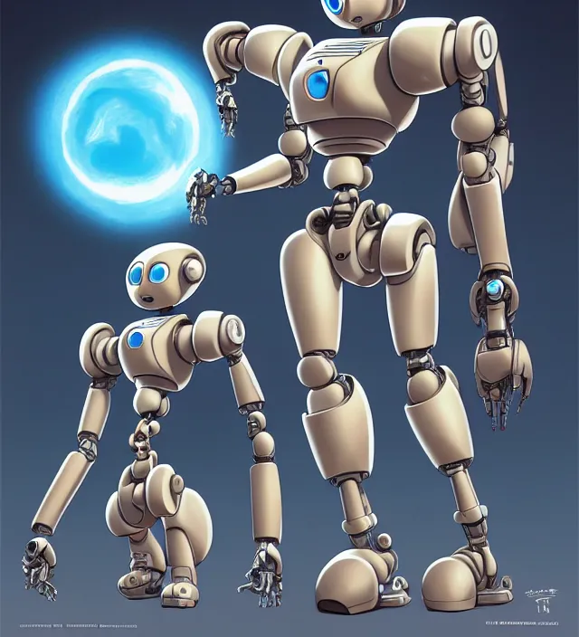 Prompt: the robot mother protagonist, animation character design by akira toriyama, don bluth, jack kirby, action - adventure, sharp detail, artstation trending, conceptart. com