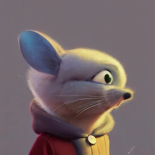 Image similar to promotional art, very very very cute disney pixar chinchilla character wearing a cozy sweater, iconic film character, detailed fur, concept artwork, 3 d render official art, promotional art, by ilya kuvshinov katsuhiro villeneuve, jeremy lipkin and michael garmash and rob rey, disney pixar zootopia