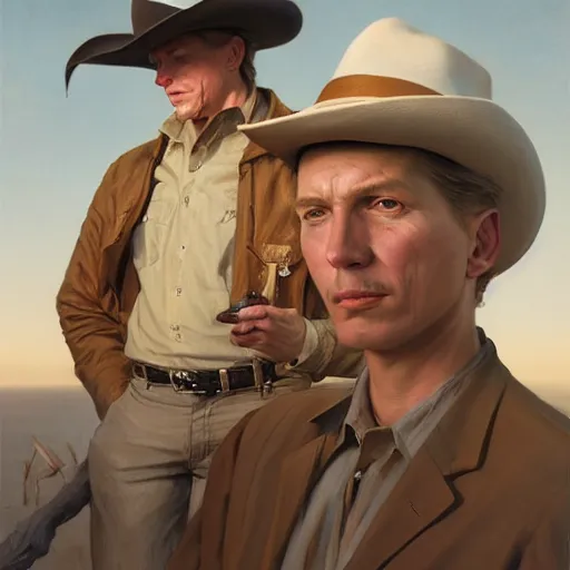 Prompt: sargent and leyendecker and greg hildebrandt, portrait of texas in the world of andrew wyeth, stephen bliss, unreal engine, fantasy art by greg rutkowski, loish, rhads, ferdinand knab, makoto shinkai, ilya kuvshinov, rossdraws, global illumination, radiant light, detailed and intricate environment