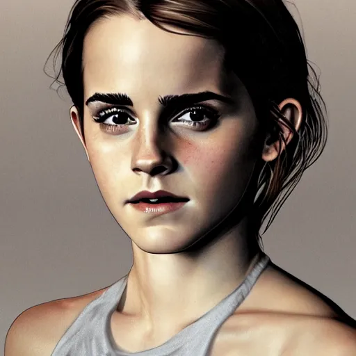 Image similar to emma watson, au naturel, grey eyes, hyper detailed, digital art, trending in artstation, cinematic lighting, studio quality, smooth render, unreal engine 5 rendered, octane rendered, concept art, smooth, sharp focus, illustration, art by artgerm and greg rutkowski and alphonse mucha and ian sprigger and wlop and krenz cushart