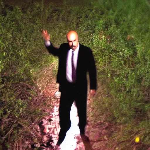 Prompt: dr. phil nighttime trailcam footage of dr. phil of dr. phil mcgraw