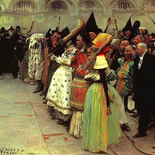 Image similar to rat dignitaries by ilya repin