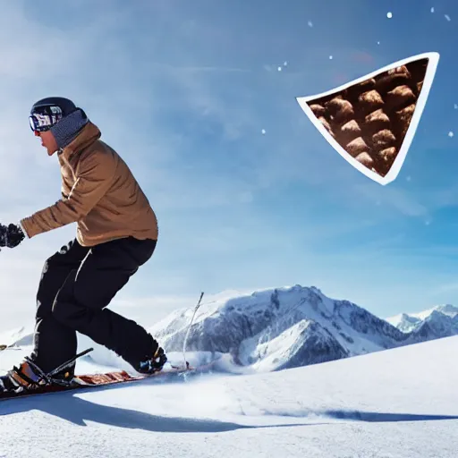 Image similar to photo of ice - cream with a guy skiing on it