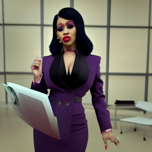 Image similar to cardi b as a professor, ultra realistic, beautiful, 8 k resolution