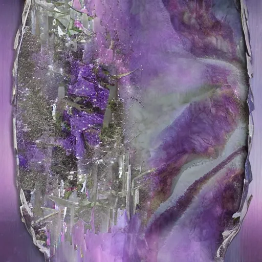 Image similar to crystethereal lavender atrium manipulation layeredinfusion lilac silver silver fuji pastel lilac sparkle fuji surreal creations serene lilac sparkle grey lilac weeping abstract collage