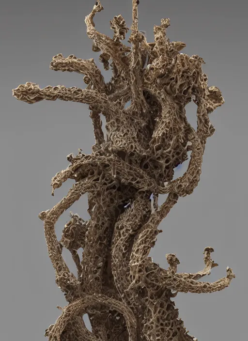 Prompt: high intricate sculpture of tremella - fuciformis, maria panfilova, andrea savchenko, mike kime, ludovic plouffe, qi sheng luo, oliver cook, trending on artstation