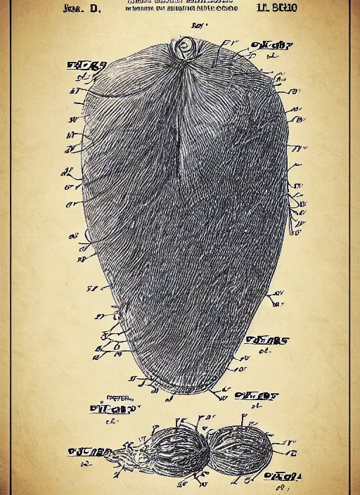 Prompt: “Patent application drawing and text for a new kind of animal, exploded Fig.1”