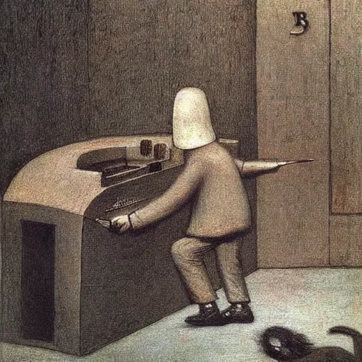 Prompt: a hyper realistic painting of a bank robbery, by alfred kubin, highly detailed, vivid color,