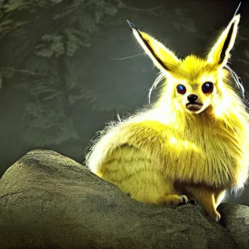 Prompt: national geographic professional photo of jolteon, award winning