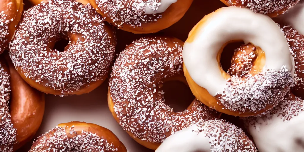 Prompt: Macro shot of a Krispy Kreme Donut