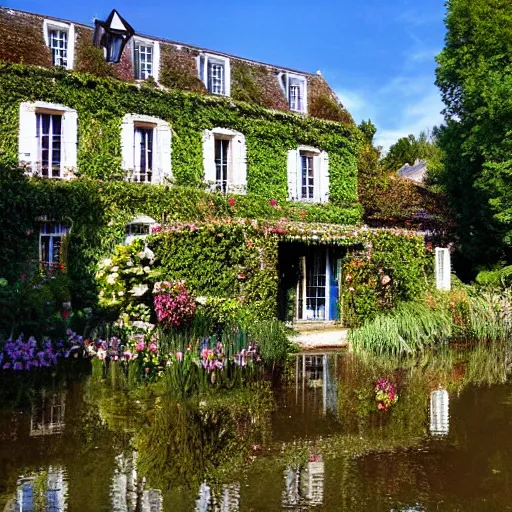 Image similar to the house of Claude Monet in the town of Giverny, France