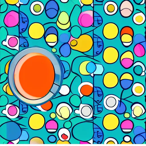 Prompt: icon pattern, colorful magnifying glass