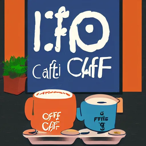 Image similar to lofi digital art cafe