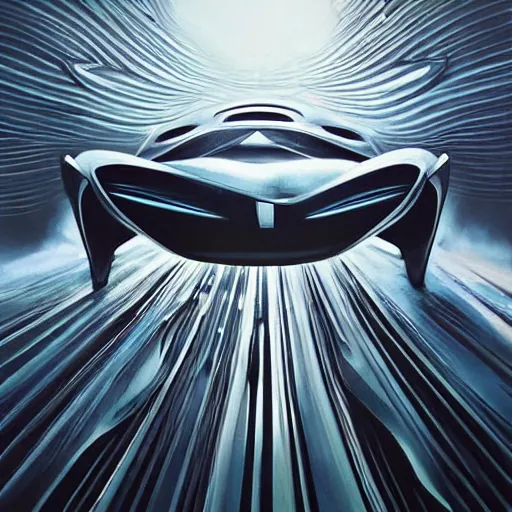 Image similar to big pattern noise car sci-fi organic zaha hadid car ash thorp car khyzyl saleem organic car Daniel Simon design formula 1 car airbus design 25% of canvas and wall structure in the coronation of napoleon painting by Jacques-Louis David and in the blade runner 2049 film search pinterest keyshot product render cloudy plastic ceramic material shiny gloss water reflections ultra high detail ultra realism 4k in plastic dark tilt shift