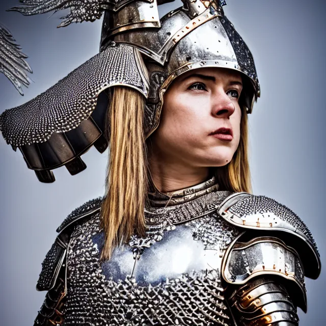 Image similar to full body photo of a beautiful cute strong warrior queen wearing diamond encrusted armour, highly detailed, 8 k, hdr, smooth, sharp focus, high resolution, award - winning photo