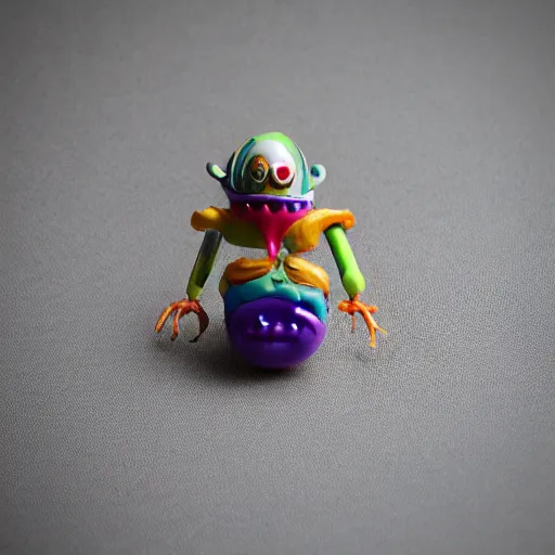 Prompt: a monster lapel pin with articulated body parts. toy. realistic. photography. product photography - n 9