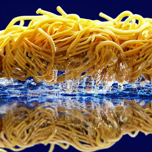 Prompt: uhd photo of olympic swimming in spaghetti instead of water, uhd hyperdetailed photography