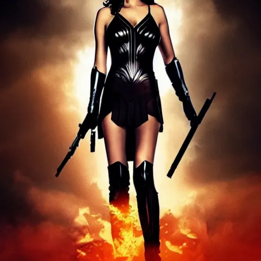Prompt: gal gadot as 007, gritty, movie poster