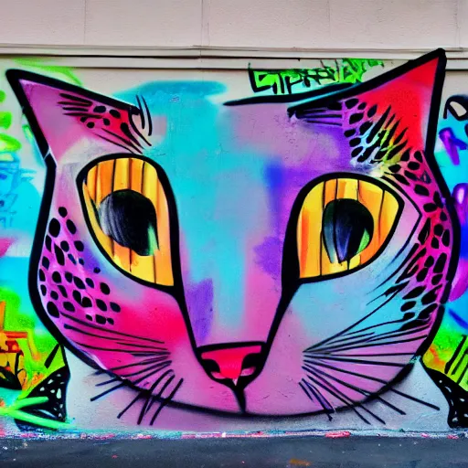 Image similar to Photo of a Graffiti wall with a drawing of a cat by Colette Miller