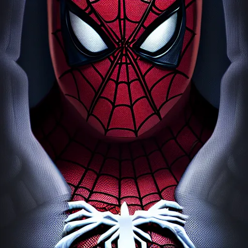 Prompt: characters portrait of Spiderman merged with MoonKnight, merged, 4k, highly detailed, cinematic lighting