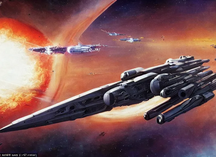 Prompt: possibly the best remembered ship of the war, the cutlass won its laurels during the fiercely fought battle for mars in 2 0 5 2 when the proxima battlefleet broke through the sentinel line, cinematic matte painting