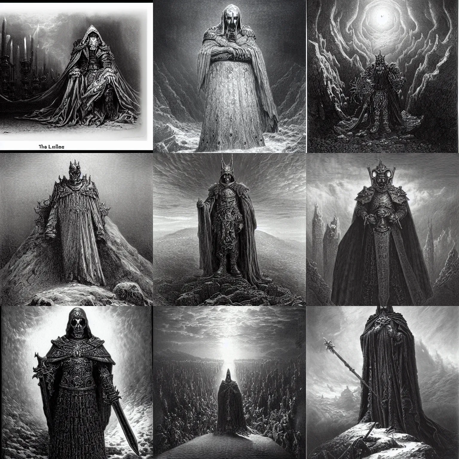 Prompt: the lich king by gustave dore