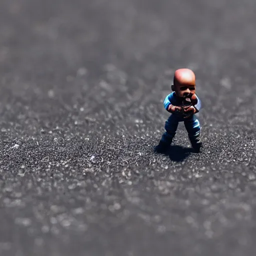 Image similar to macro photo of a miniature kanye west, canon 8 0 d, canon 1 0 0 mm f / 2. 8