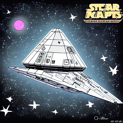 Prompt: imperial star destroyer in space sanrio art style trending on art station