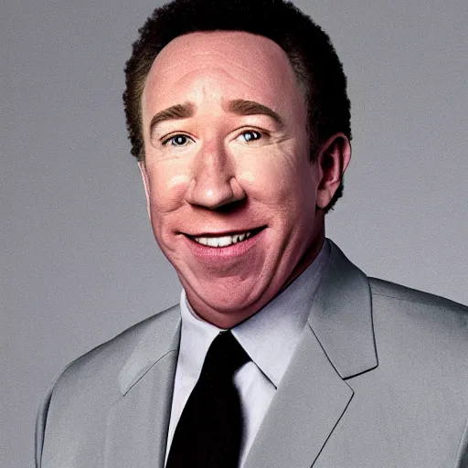 Prompt: a portrait photo of african american tim allen